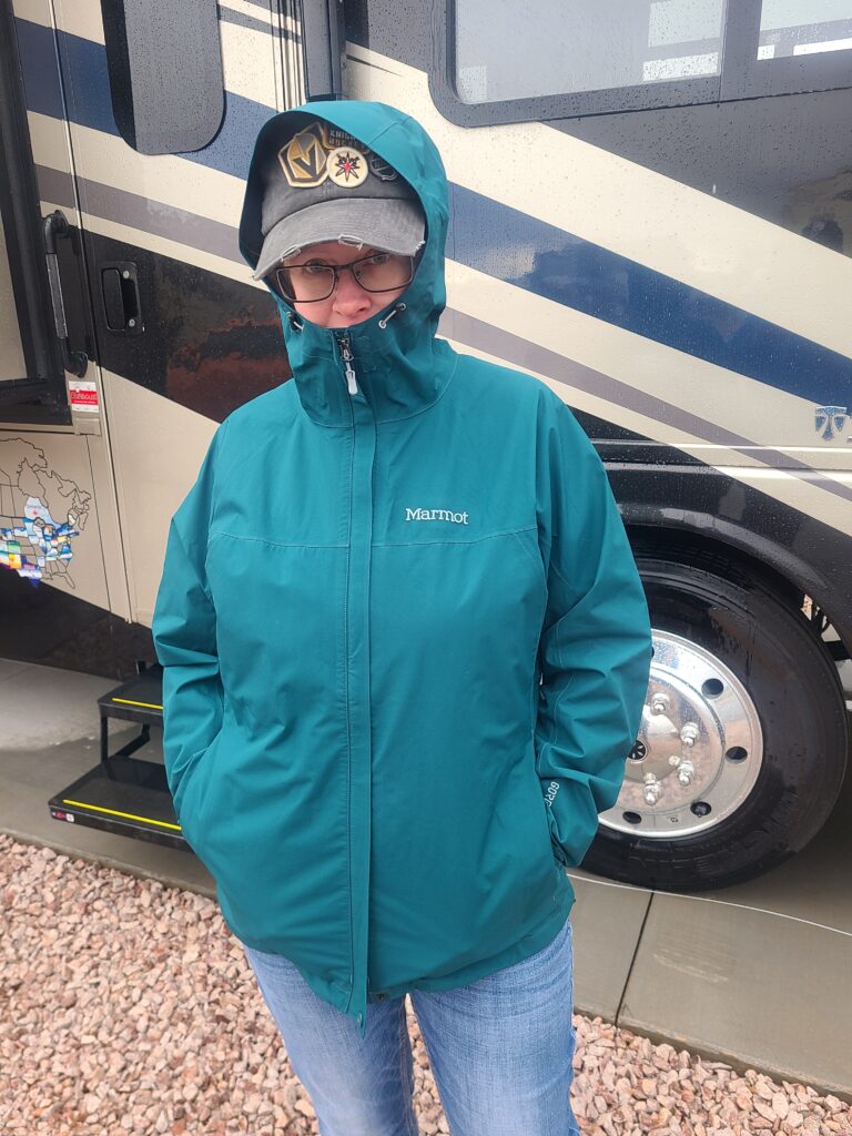 Lisa in Marmot Minimalist jacket in Oregon.