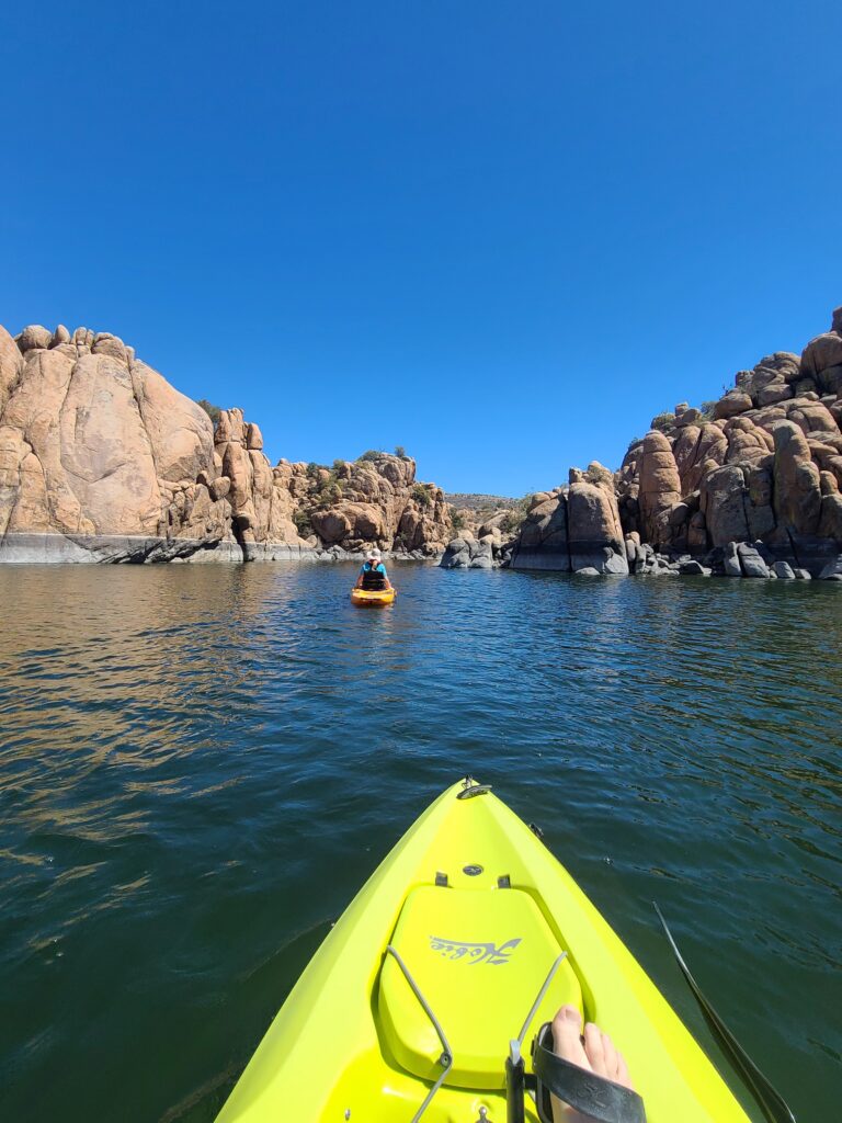 Kayaking Watson Lake Prescott, Arizona
