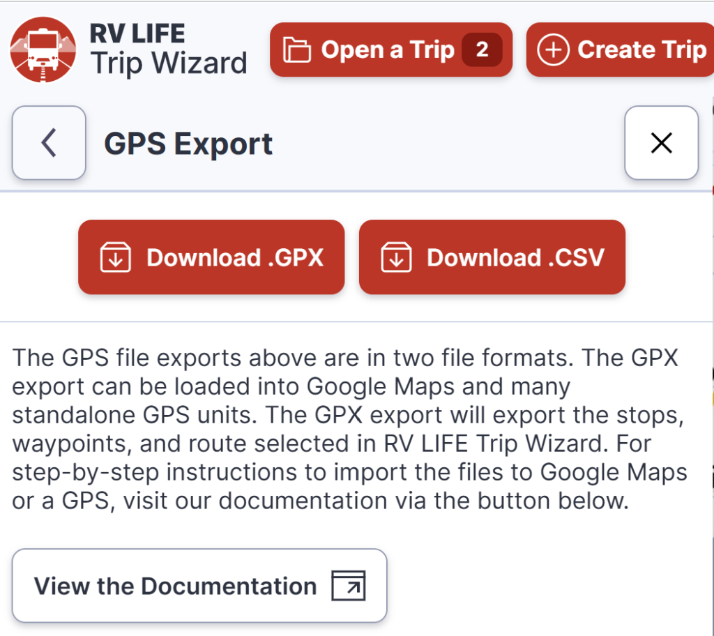 GPS Export