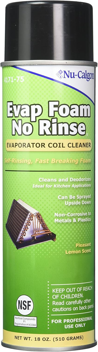Evaporator coil cleaner foam for RV air conditioner maintenance
