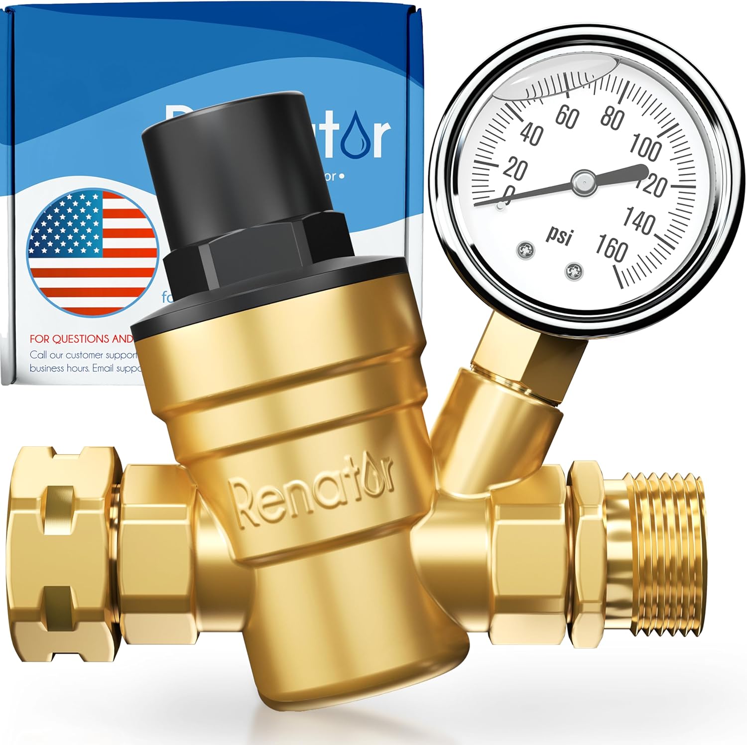 Adjustable RV water pressure regulator