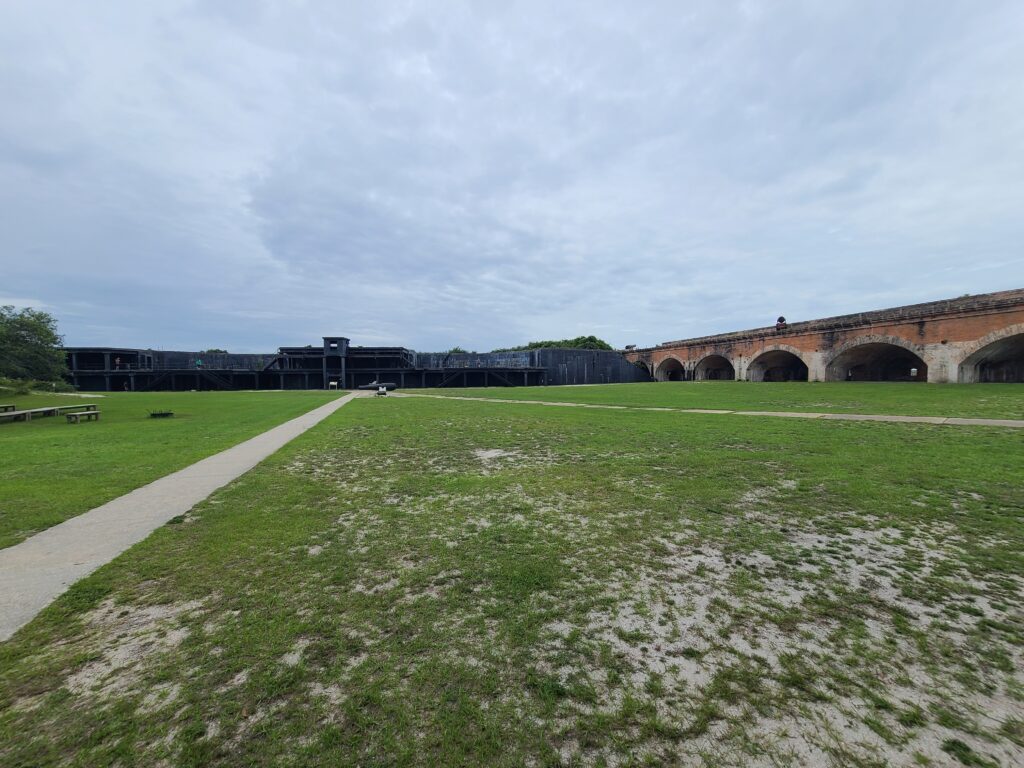 Looking across the parade grounds toward Fort Pickens.