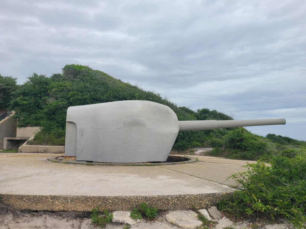 Historic cannon positioned atop Fort Pickens.