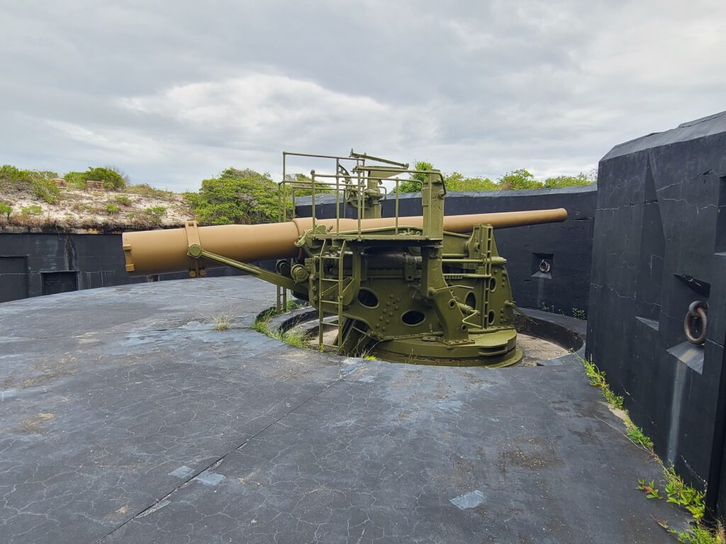 Historic cannon positioned atop Fort Pickens.