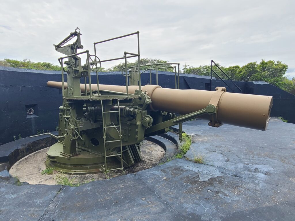 Historic cannon positioned atop Fort Pickens.