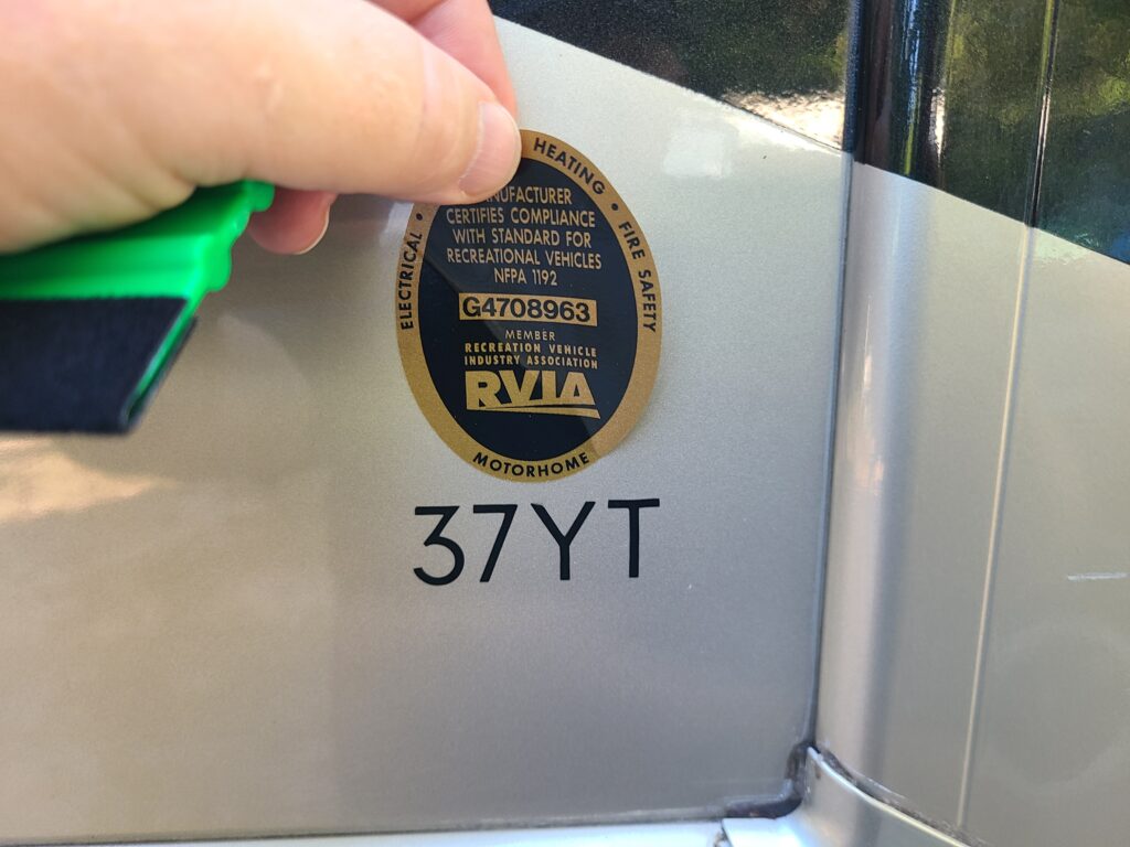 Installing our new RVIA Decal
