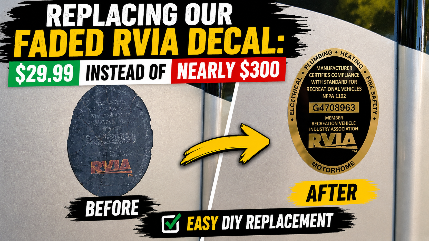 Replacing RVIA Sticker