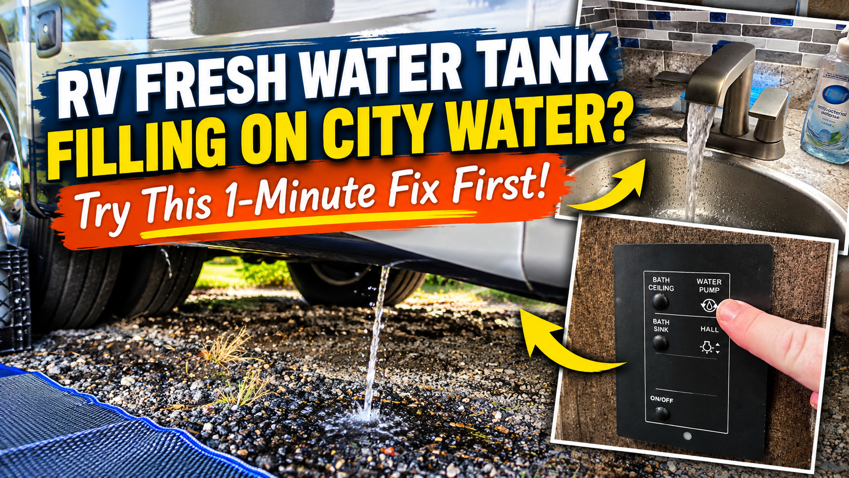 RV Fresh Water Tank Filling on City Water
