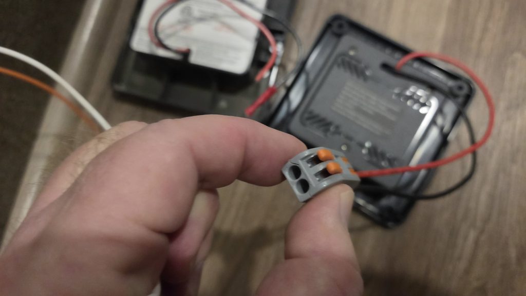 lever connector on RV propane detector wiring