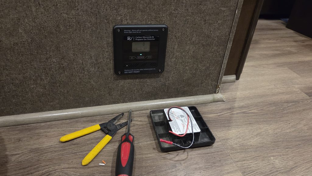 finished RV propane detector replacement