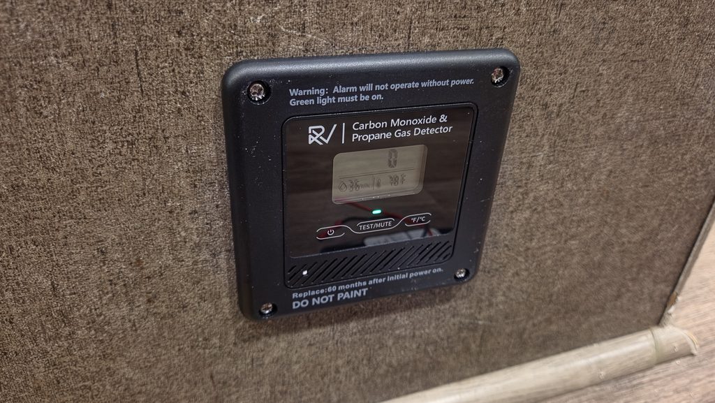 new RV propane and carbon monoxide detector installed
