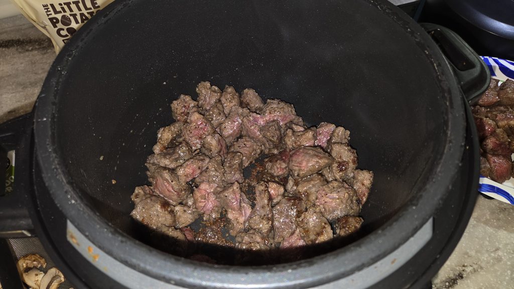 Browning the chuck roast