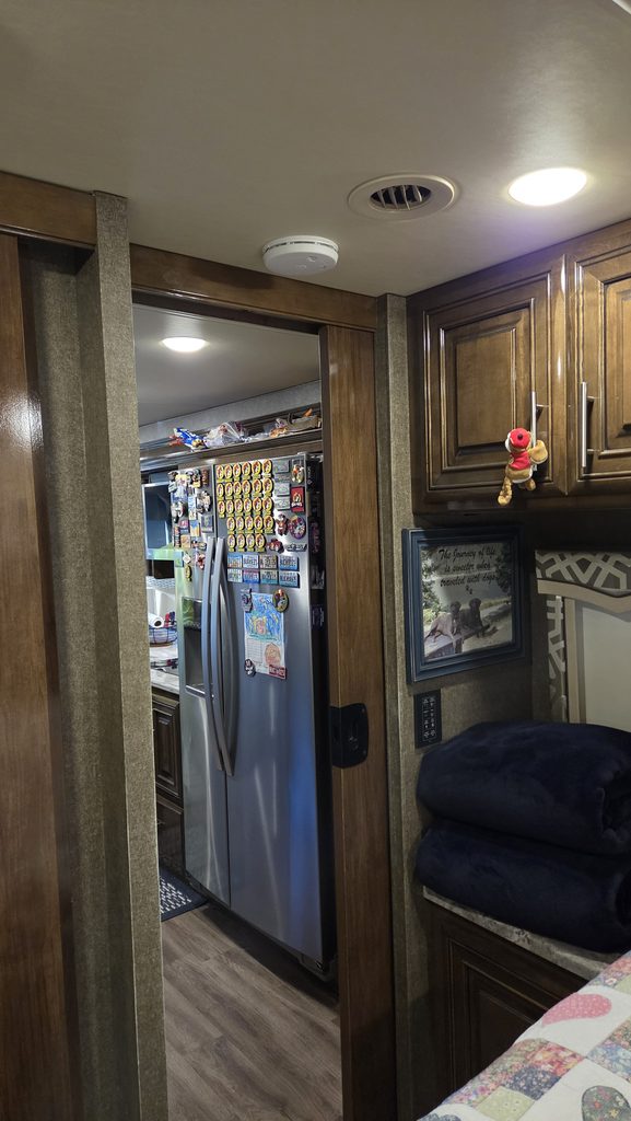 First Alert SM210 smoke alarm installed in motorhome bedroom